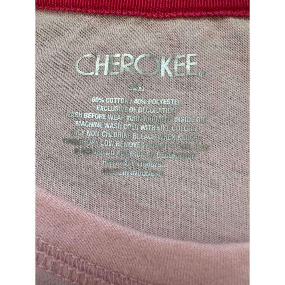 Y2k Cherokee Pink Union Jack Lovely Distressed Graphic Tee Shirt size Junior XL - Picture 3 of 7